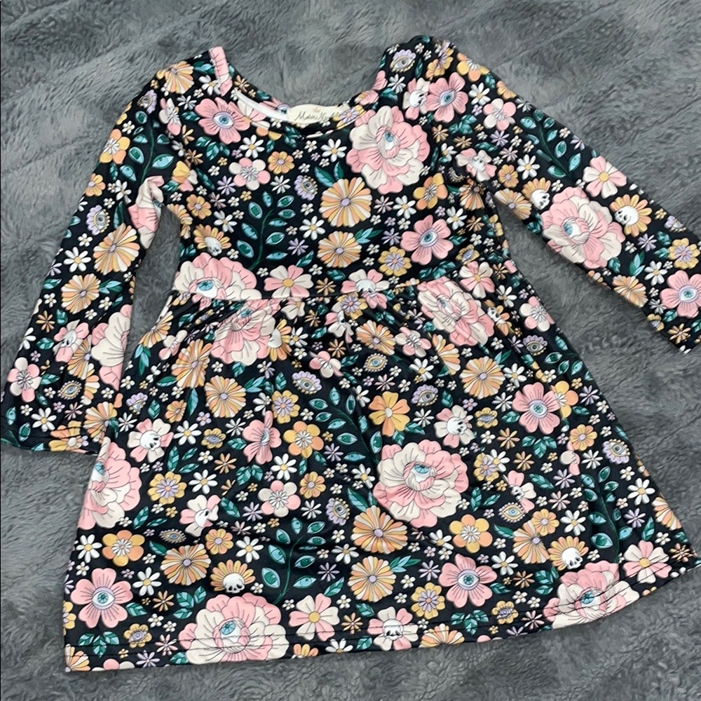 Marie Nicole Quirky Skull Floral Dress
